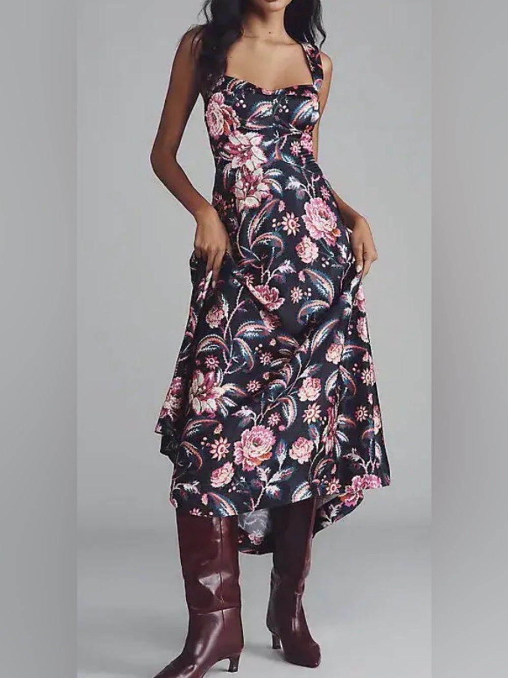 Anthropologie Maeve The Jocelyn slip midi dress